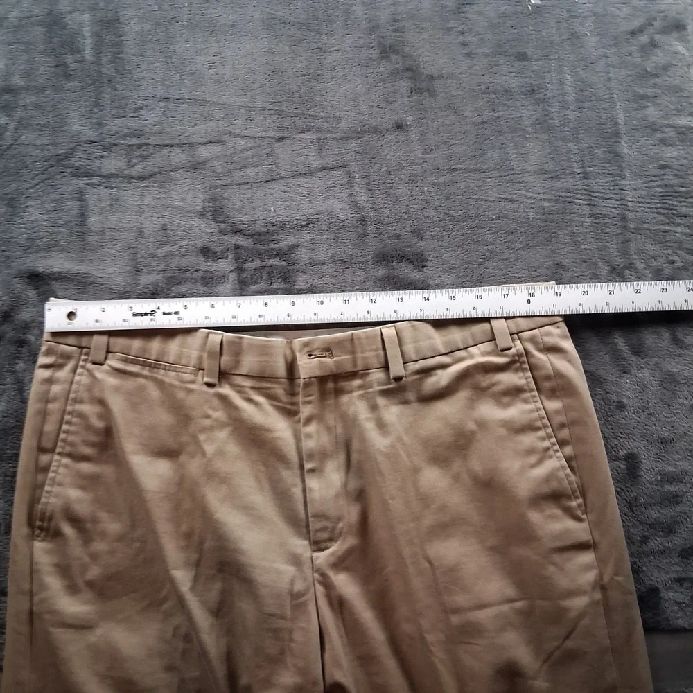 Eddie Bauer Chino Pants Mens 38x30 Khaki Tan Straight Leg Flat Front Casual